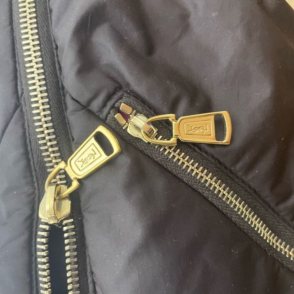 Yves Saint Laurent YSL Dark Brown‎ Nylon Duffle Bag Hampton Boston Travel Tote - Picture 3 of 11